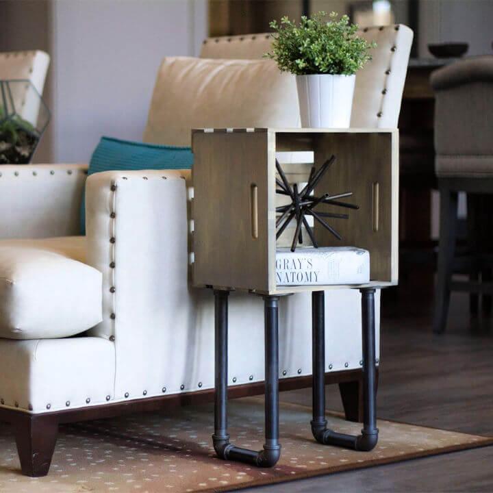 Wooden Crate End Table