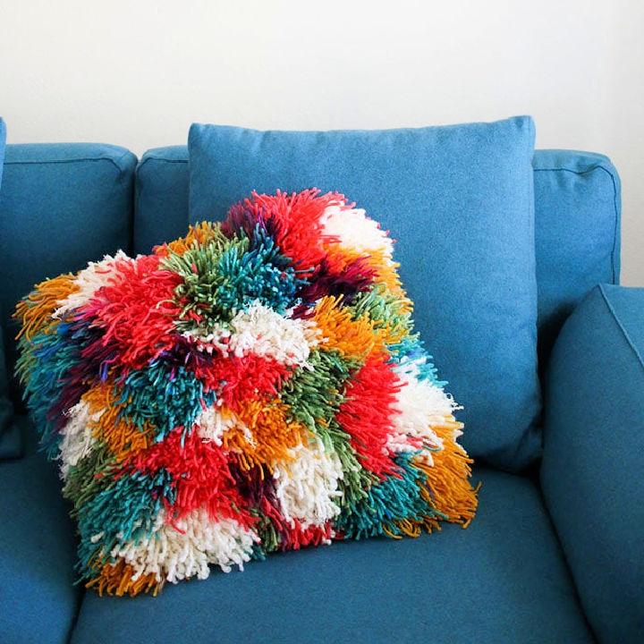 Yarn Shaggy Latch Hook Cushion Cover