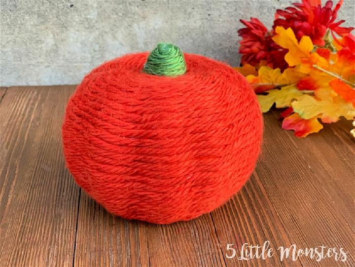Yarn Wrapped Pumpkin