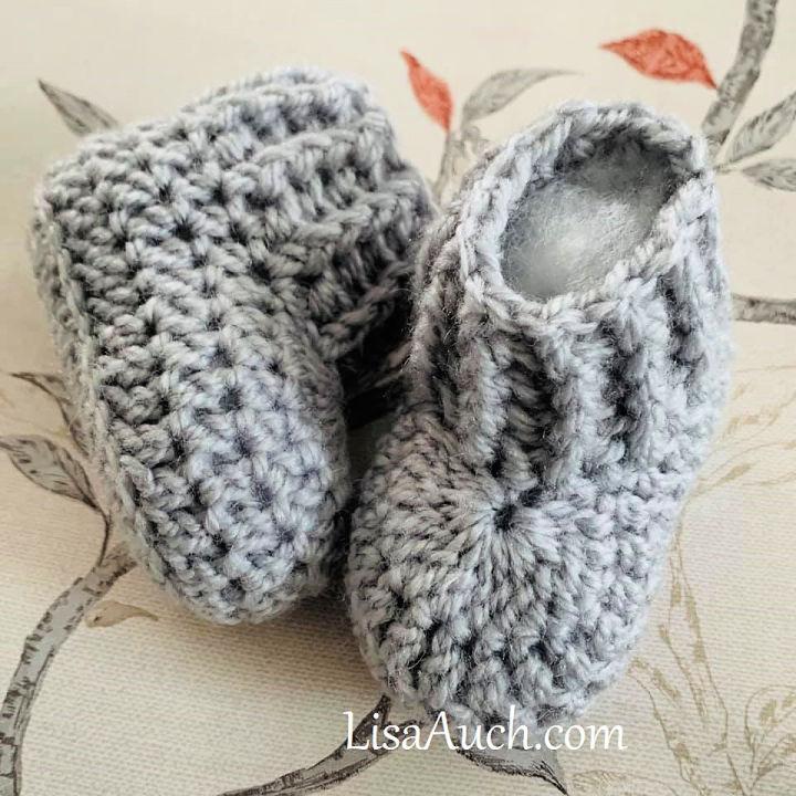 10 Minute Easy Crochet Baby Booties