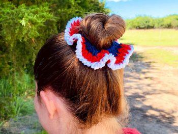 4th of July Crochet Hair Scrunchie