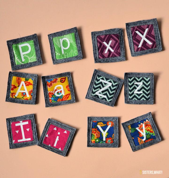 Alphabet Scrap Fabric Memory Game