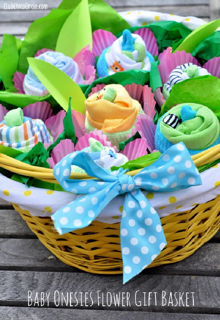 Baby Onesies Flower Gift Basket