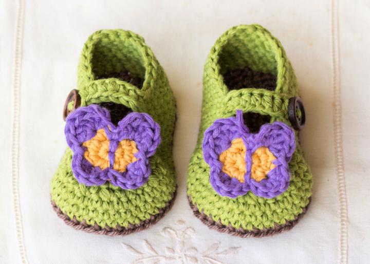 Butterfly Garden Crochet Baby Booties