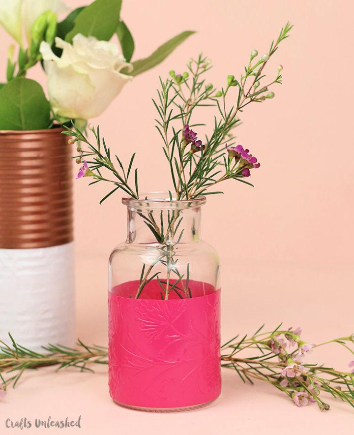Colorful Embossed Vase
