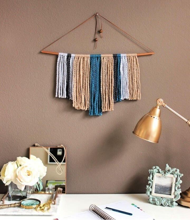 Copper Pipe and Yarn Wall Hanging