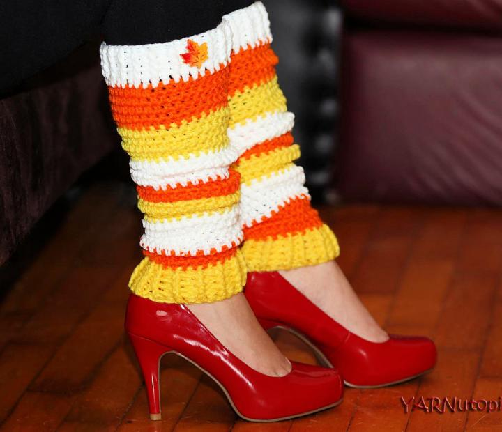 Crochet Candy Corn Leg Warmers