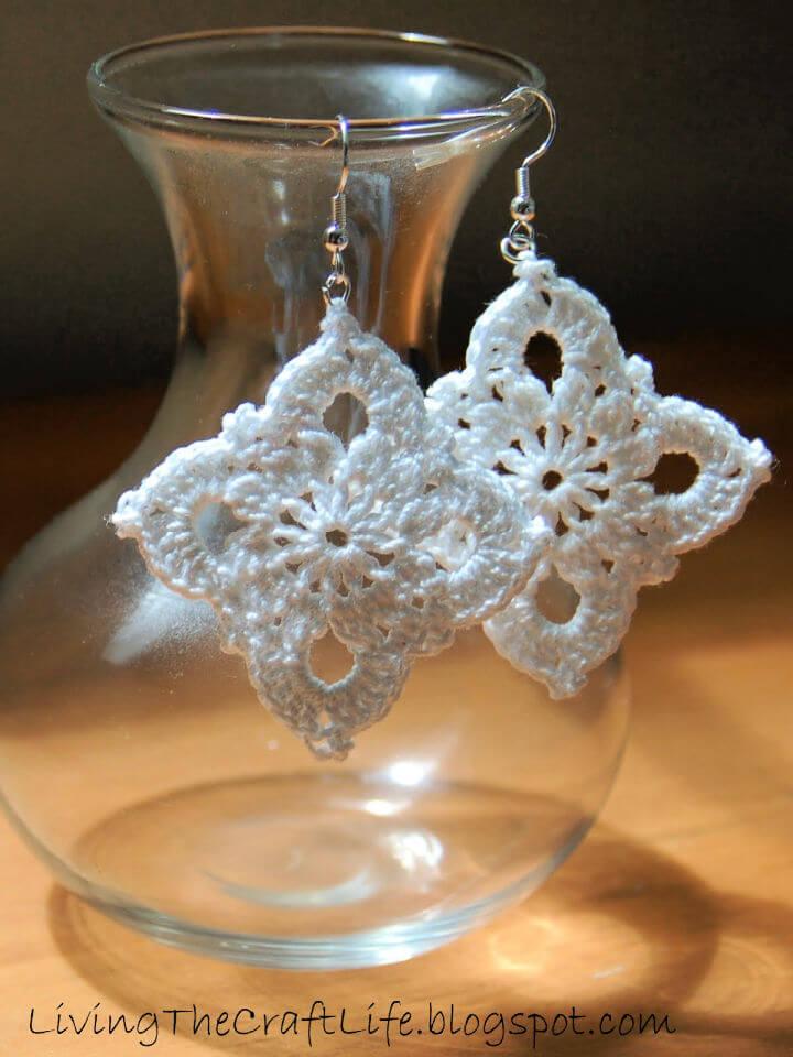 Crochet Large Royal Earrings