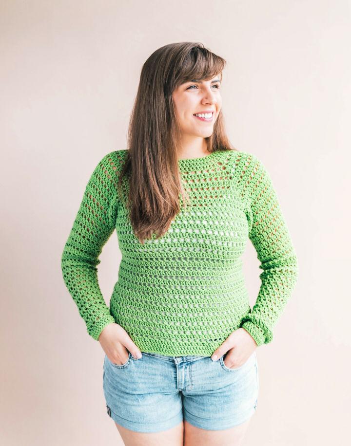 Crochet Pucker Pullover Sweater