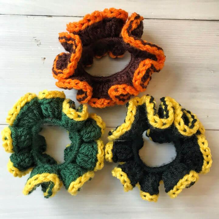 Crochet Team Spirit Scrunchie