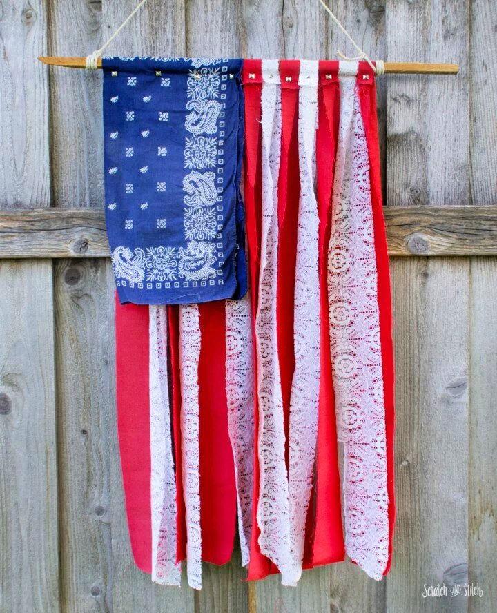 DIY American Flag with Scrap Fabric
