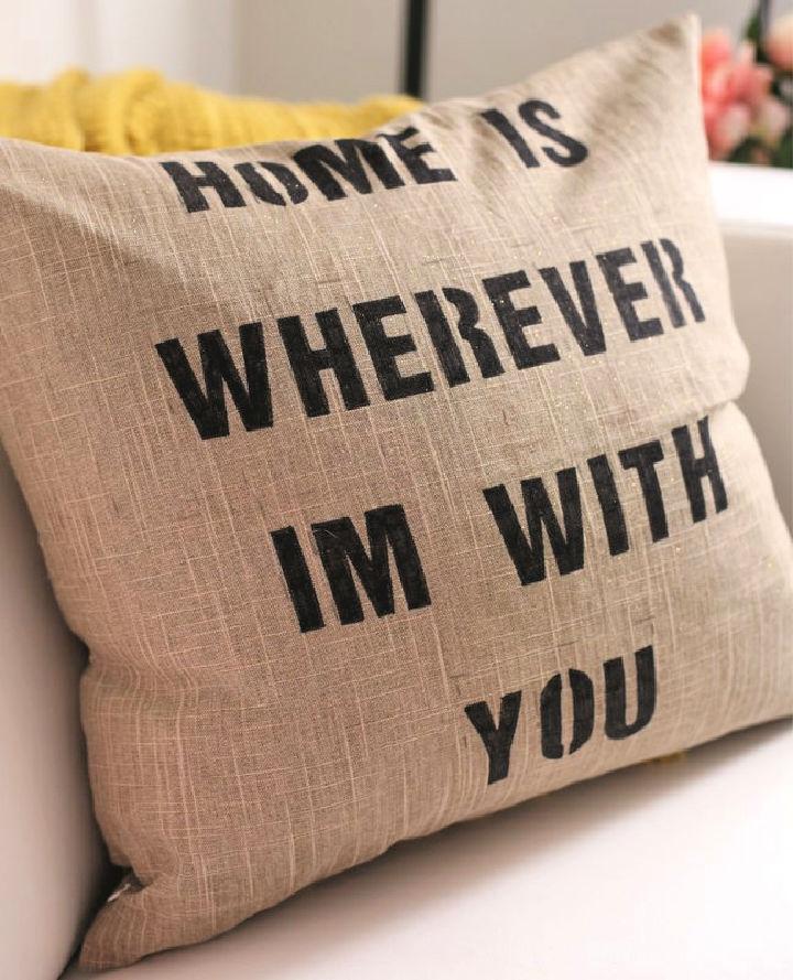 DIY Quote Pillow Case