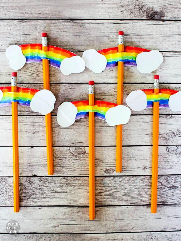 DIY Rainbow Pencil Toppers