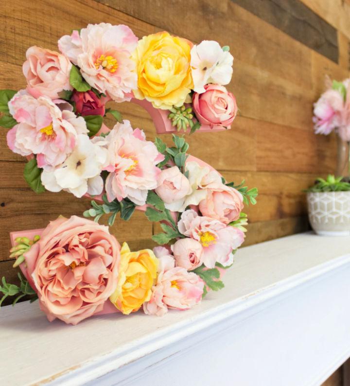 DIY Standing Floral Letter