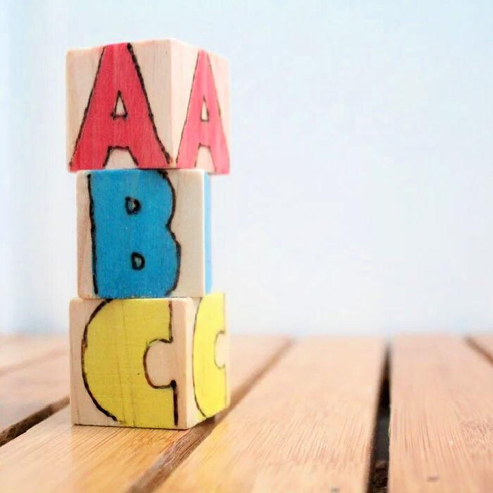 DIY Wooden Alphabet Blocks
