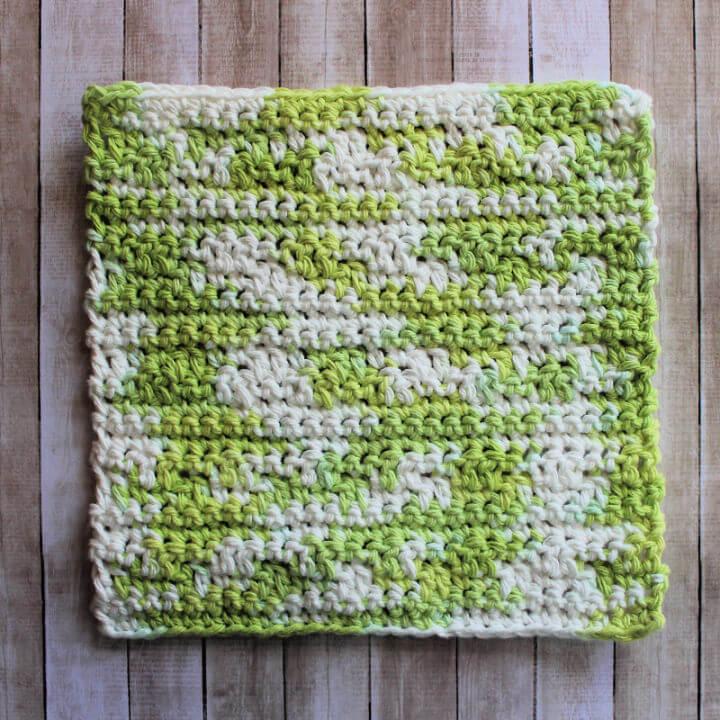 Double Crochet Lemon Peel Stripe Dishcloth