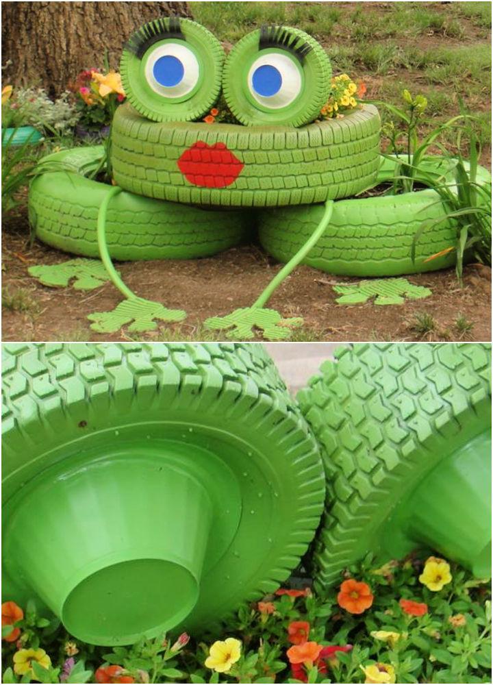 Frieda La Frog from Recycled Tires