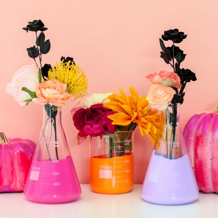 Halloween Beaker Flower Vases