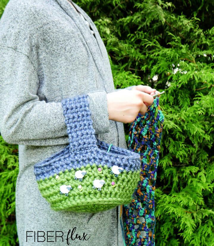 Happy Sheep Crochet Bag