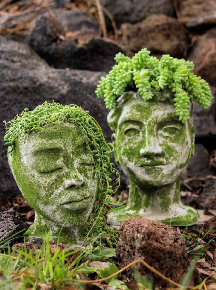 Head Planters from Concrete