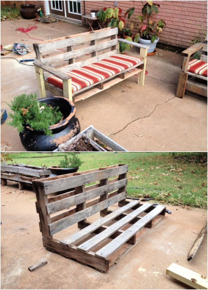 Pallet Into an Outdoor Patio Bench