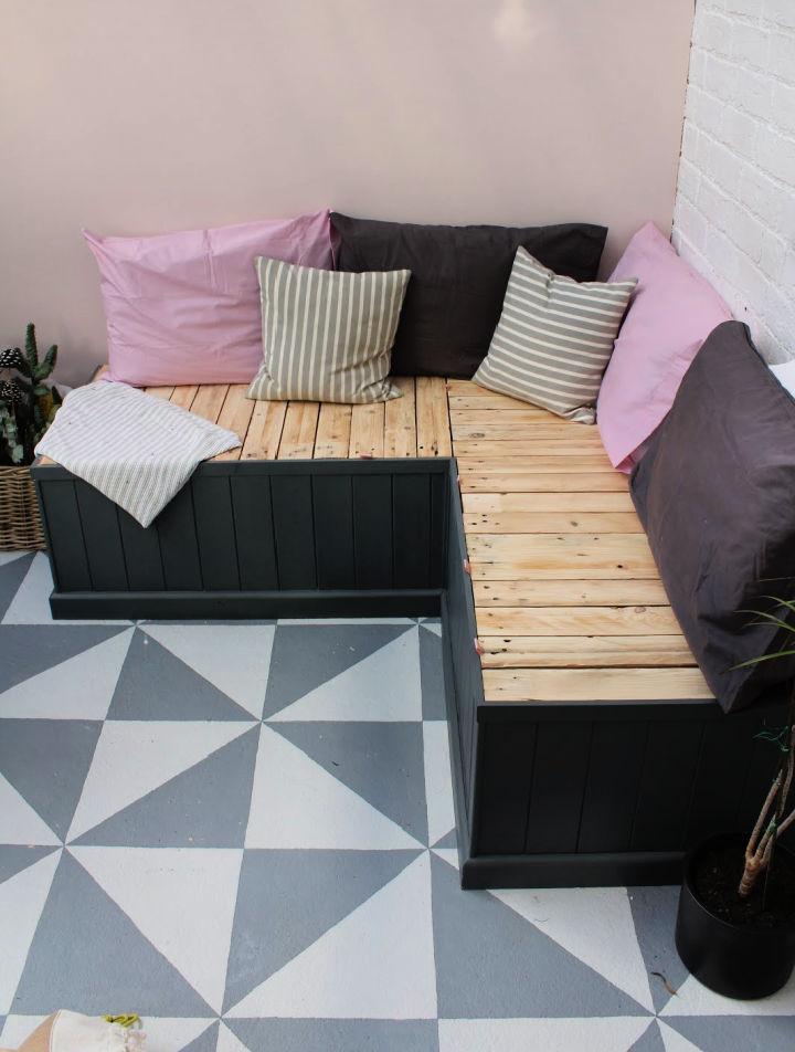 Pallet Seating Bench with Hidden Storage