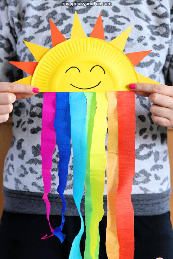 Paper Plate Sun and Rainbow