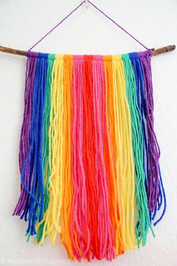 Rainbow Yarn Wall Hang Tapestry