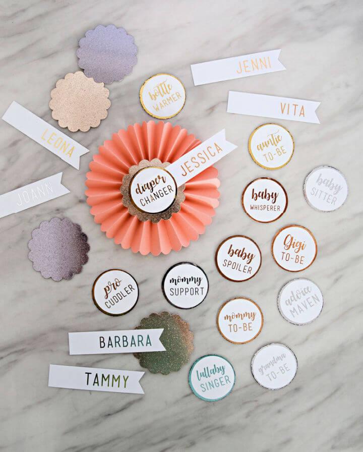 Rosette Name Tags for Party Guests