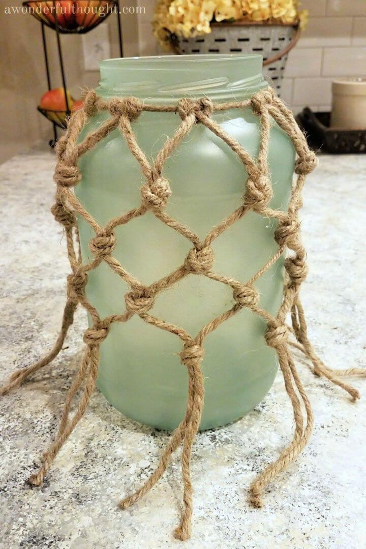 Sea Glass Rope Lantern