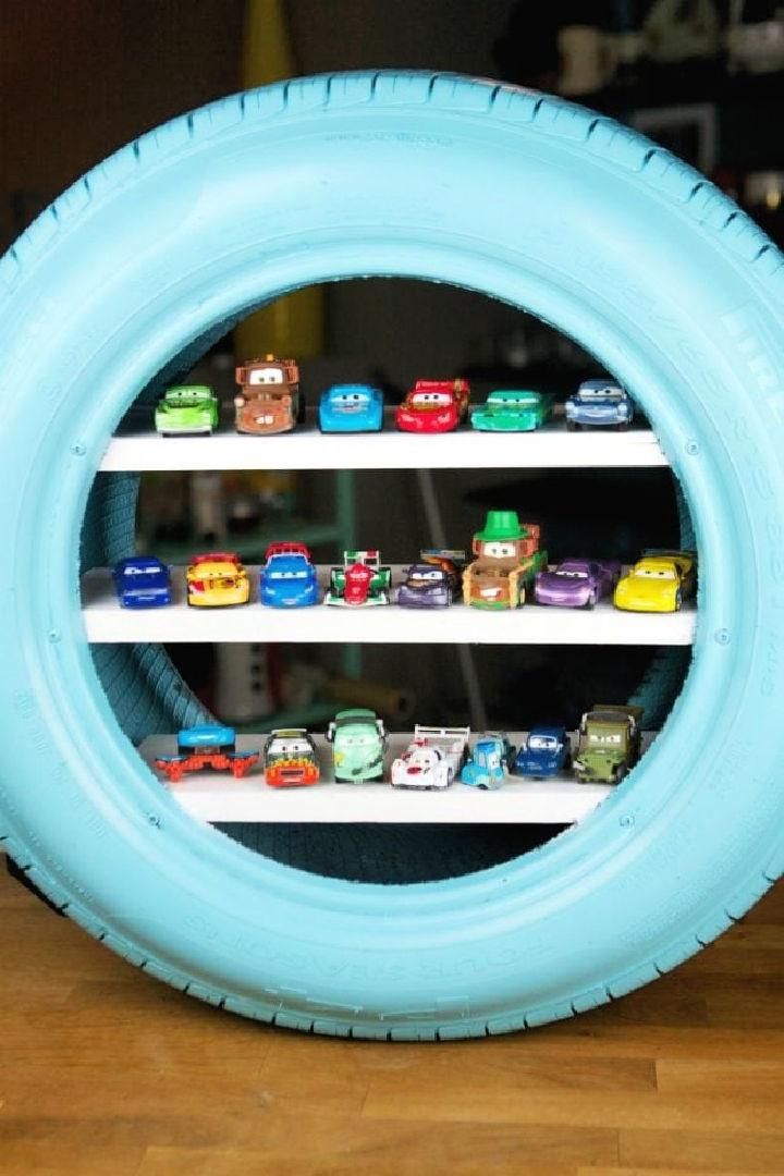 Toy Shelves from a Used Tire