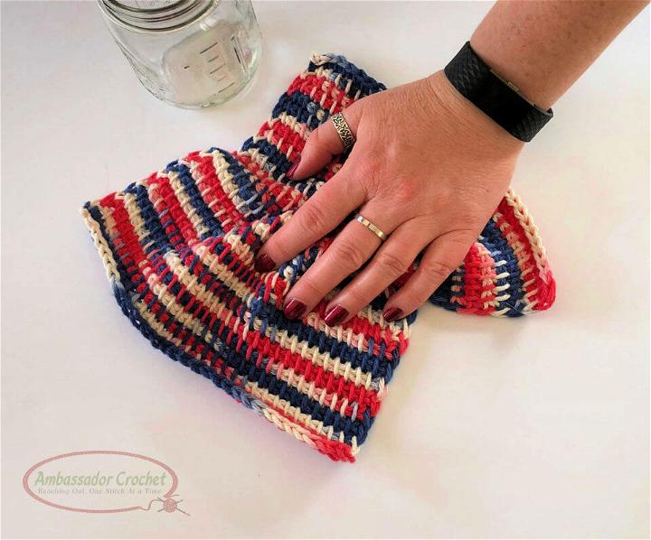 Tunisian Crochet TSS Dishcloth