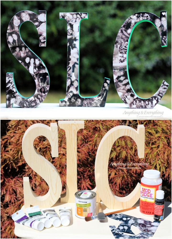 Wooden Letters Photo Collage
