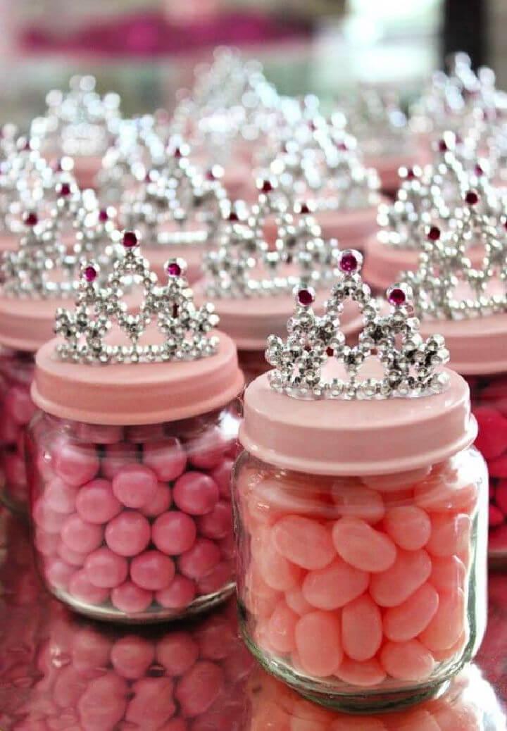 Baby Food Jar Princess Crown Party Favor