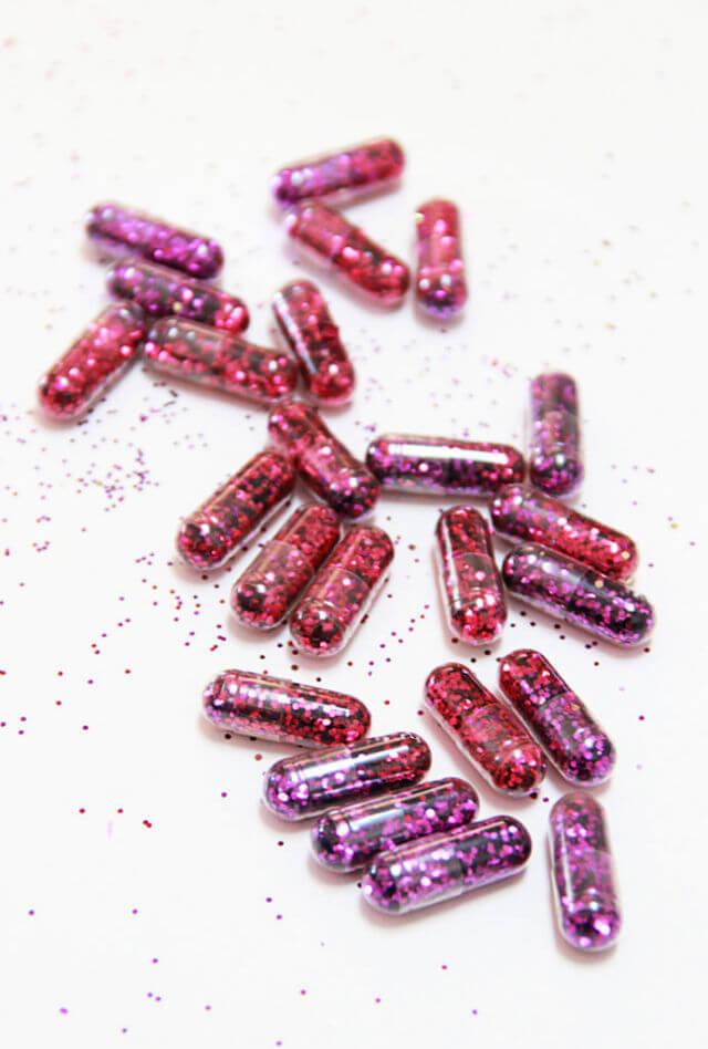 Homemade Glitter Pills