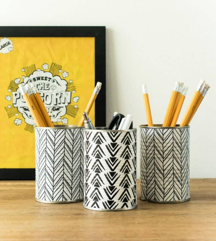 Pencil Holder from Empty Tin Cans
