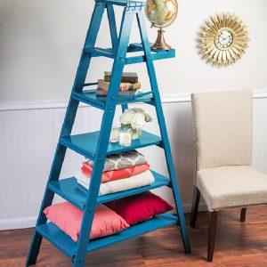 Spray Painted Ladder Shelf