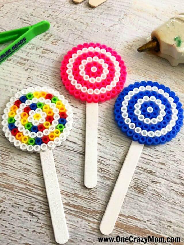 Circle Perler Beads Lollipop