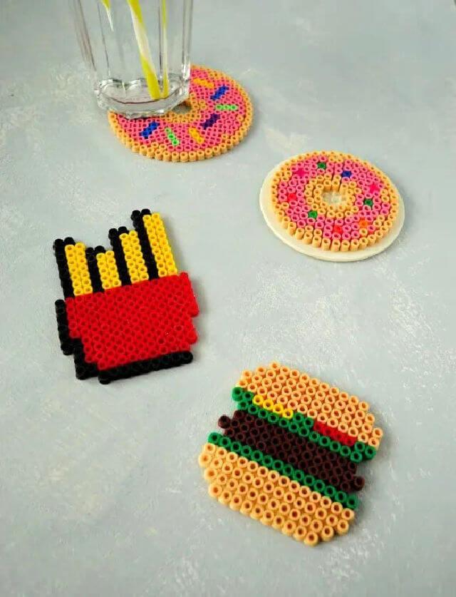 Fast Food Perler Bead Coasters