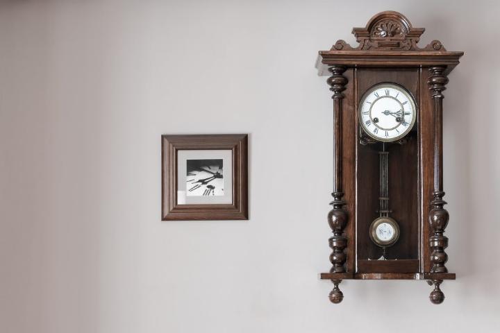 A rustic wall clock